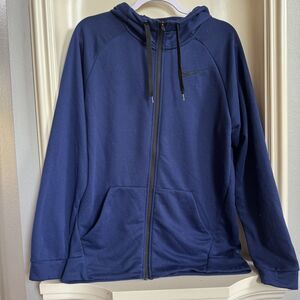 Men's Nike Dri-FIT Blue Full-Zip Hoodie Size Medium
